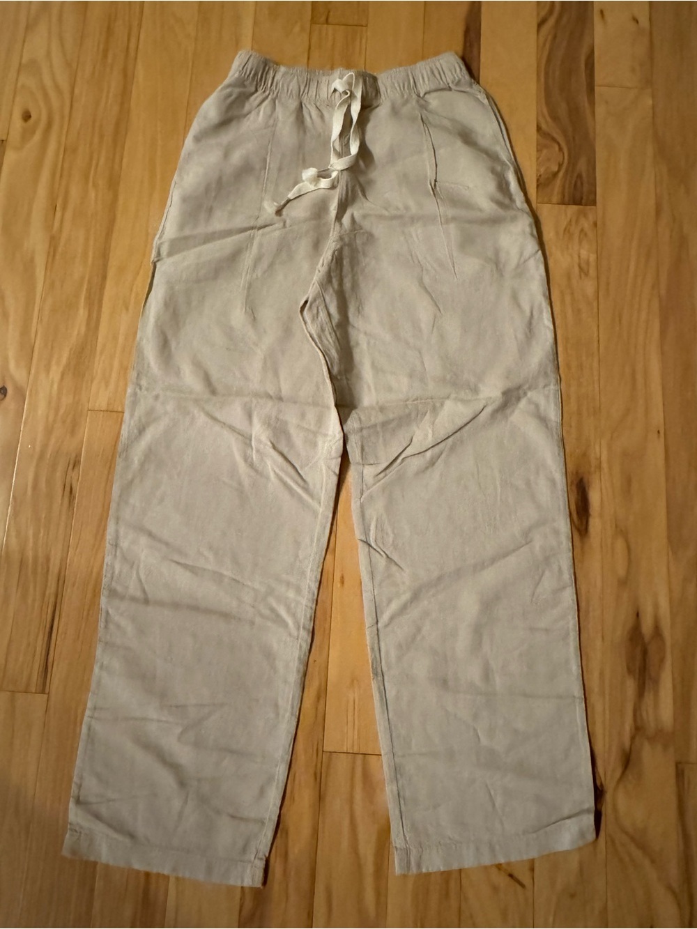 NWOT Uniqlo Drawstring Linen Blend Pants - Beige - XS